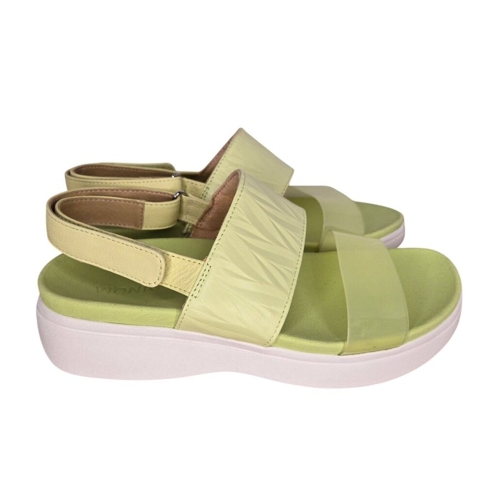 Vionic Sunrise Karleen Backstrap Platform Pale Lime Green Sandal Women's 7.5